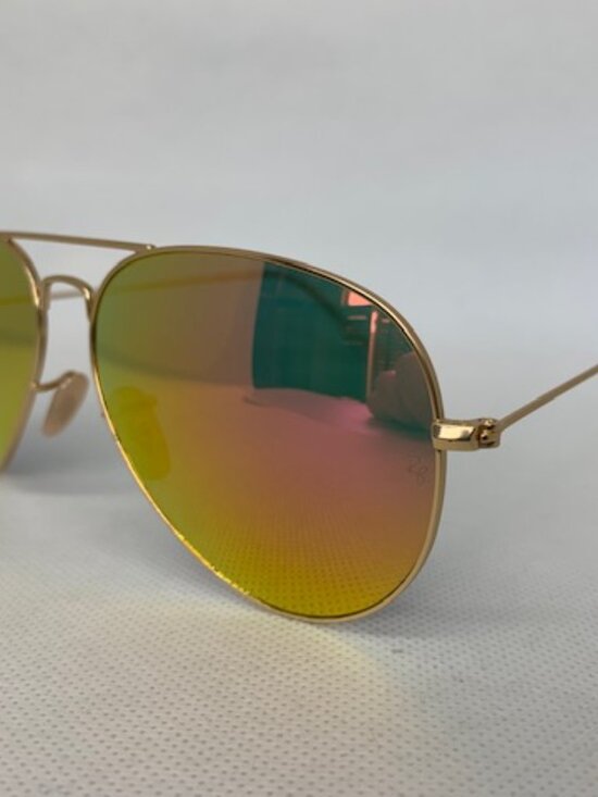 Ray-Ban RB3025 Aviator Sunglasses 112/4T Gold/Pink Flash Lens main image 9